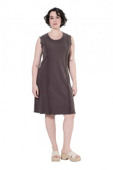 Ulla Popken 852190 Vestido de jersey Marrón caoba - Vestidos de verano - Vestidos de verano tallas grandes