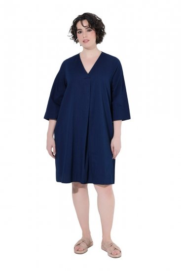 Ulla Popken 852191 Vestido vaquero con bolsillos Azul denim - Vestidos - Vestidos para todas las tallas