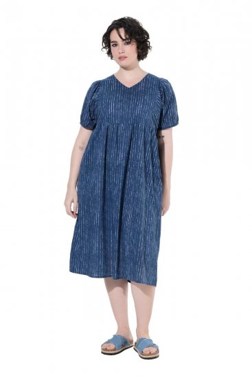 Ulla Popken 852214 Vestido midi de rayas Azul marino - Vestidos midi - Vestidos midi de talla grande