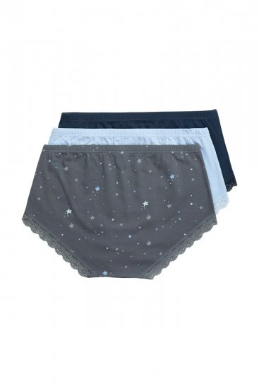 Ulla Popken 852249 Bragas pack de 3 Antracita - Bragas - 