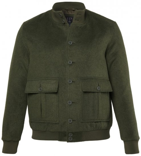 JP1880 852294 Chaqueta en mezcla de lana con cuello alto Verde caqui - Chaquetas - Chaquetas Tallas Grandes 2XL-8XL