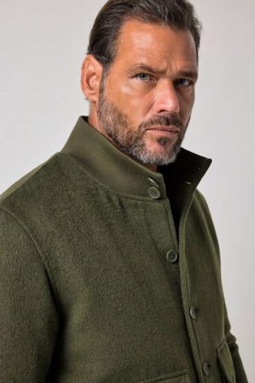 JP1880 852294 Chaqueta en mezcla de lana con cuello alto Verde caqui - Chaquetas - Chaquetas Tallas Grandes 2XL-8XL