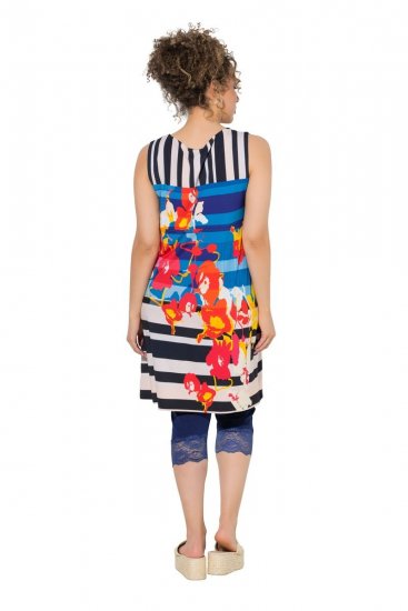 Ulla Popken 852308 Vestido de jersey de rayas Azul marino - Vestidos de punto jersey - 