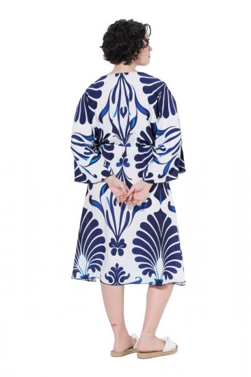 Ulla Popken 852314 Vestido estampado Blanco - Vestidos midi - Vestidos midi de talla grande