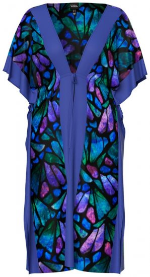 Ulla Popken 852333 Vestido estampado con cordón Lila - Caftanes - 