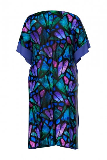 Ulla Popken 852333 Vestido estampado con cordón Lila - Caftanes - 