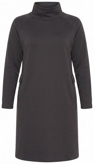 Ulla Popken 852456 Vestido de felpa con cuello alto Marrón oscuro - Vestidos sudadera - 