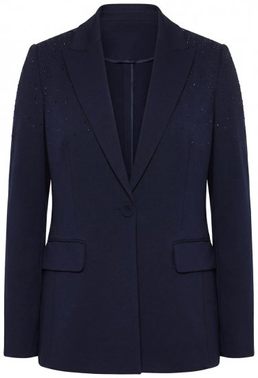 Ulla Popken 852498 Blazer con strass Azul marino - Blazers - Blazers en tallas grandes para mujer