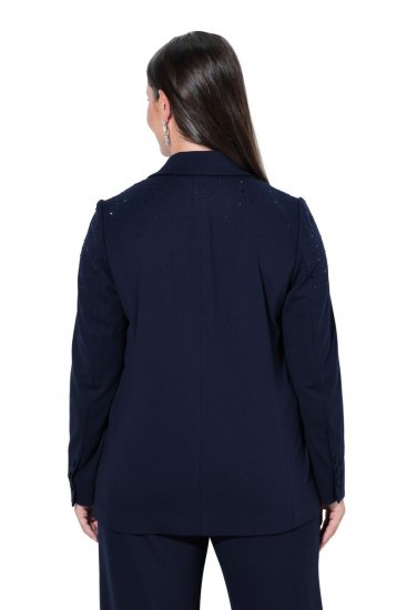 Ulla Popken 852498 Blazer con strass Azul marino - Blazers - Blazers en tallas grandes para mujer