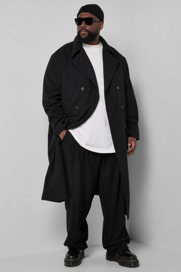 STHUGE 852519 Clásico Abrigo de lana Negro - Chaquetas - Chaquetas Tallas Grandes 2XL-8XL