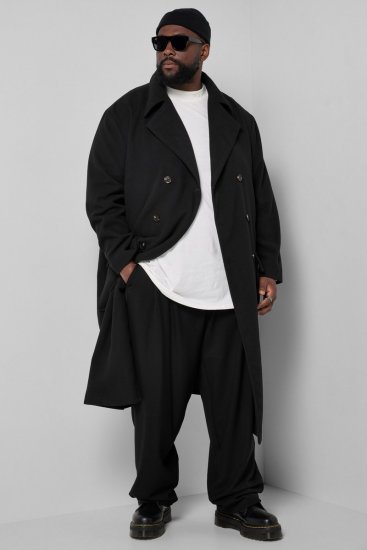 STHUGE 852519 Clásico Abrigo de lana Negro - Chaquetas - Chaquetas Tallas Grandes 2XL-8XL