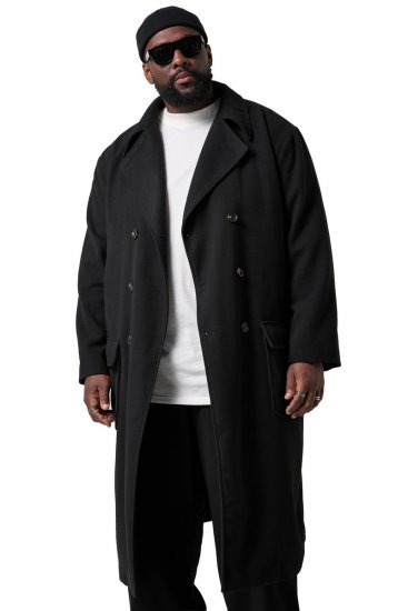 STHUGE 852519 Clásico Abrigo de lana Negro - Chaquetas - Chaquetas Tallas Grandes 2XL-8XL