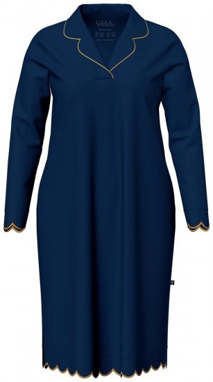 Ulla Popken 852526 Camisón con cuello camisero Azul marino - Camisones - 