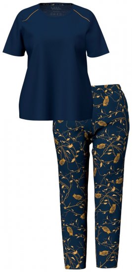 Ulla Popken 852577 Pijama con estampado Azul marino - Pijamas/ropa de estar en casa - 