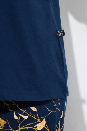 Ulla Popken 852577 Pijama con estampado Azul marino - Pijamas/ropa de estar en casa - 