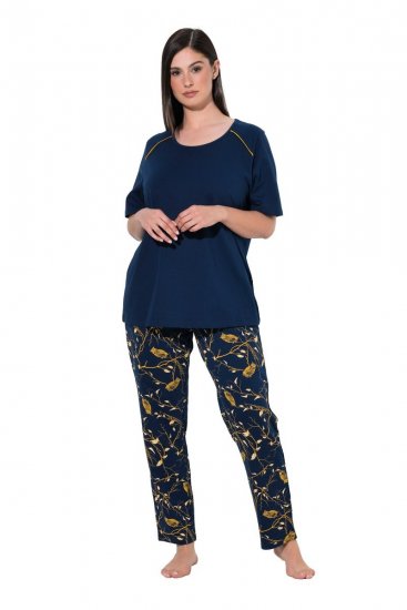 Ulla Popken 852577 Pijama con estampado Azul marino - Pijamas/ropa de estar en casa - 
