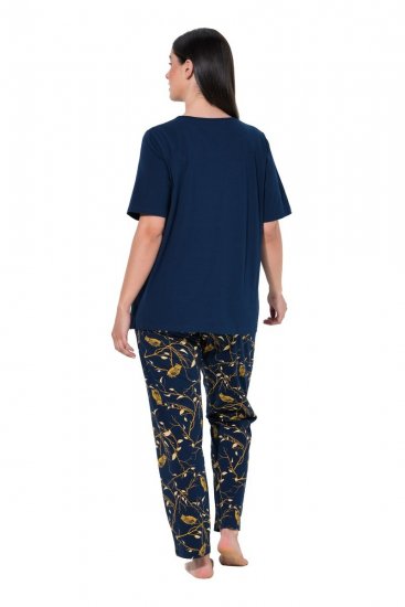 Ulla Popken 852577 Pijama con estampado Azul marino - Pijamas/ropa de estar en casa - 