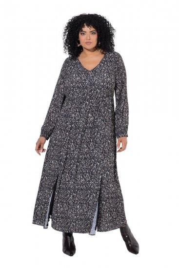Ulla Popken 852606 Vestido largo estampado Negro - Vestidos maxi - Vestidos largos en tallas grandes