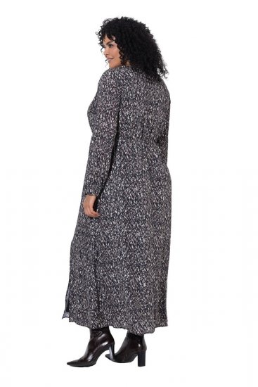 Ulla Popken 852606 Vestido largo estampado Negro - Vestidos maxi - Vestidos largos en tallas grandes
