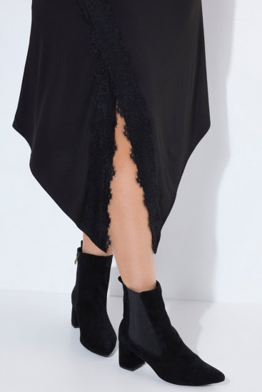 Ulla Popken 852636 Vestido cruzado Negro - Vestidos de punto jersey - 