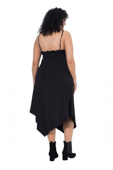 Ulla Popken 852636 Vestido cruzado Negro - Vestidos de punto jersey - 