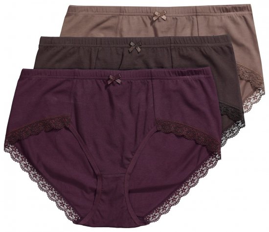 Ulla Popken 852698 Bragas pack de 3 Marrón - Bragas - 