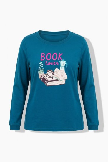 Ulla Popken 852710 Jersey de estar en casa de manga larga Petróleo - Pijamas/ropa de estar en casa - 