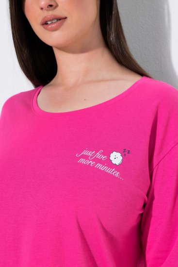 Ulla Popken 852747 Parte de arriba de pijama de manga larga Rosa - Pijamas/ropa de estar en casa - 