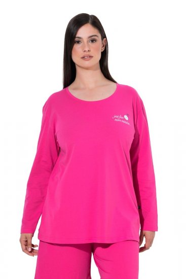 Ulla Popken 852747 Parte de arriba de pijama de manga larga Rosa - Pijamas/ropa de estar en casa - 
