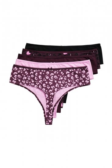 Ulla Popken 852758 Tangas con estampado pack de 5 Ciruela - Bragas - 