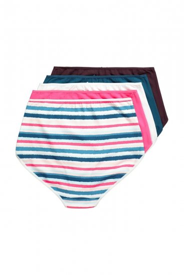 Ulla Popken 852761 Bragas de rayas de talle alto pack de 5 Petróleo - Bragas - 