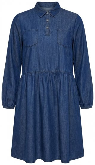 Ulla Popken 852768 Vestido vaquero evasé con bolsillos Azul denim - Vestidos - Vestidos para todas las tallas