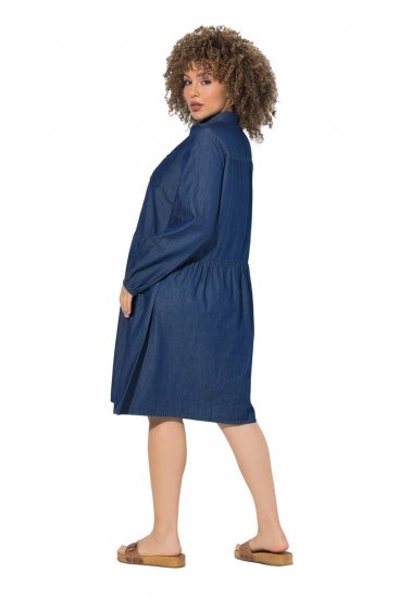 Ulla Popken 852768 Vestido vaquero evasé con bolsillos Azul denim - Vestidos - Vestidos para todas las tallas