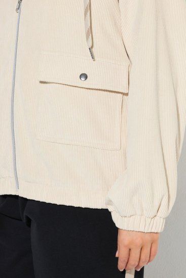 Ulla Popken 852802 Chaqueta de pana Blanco roto - Chaquetas - Chaquetas para mujer en tallas grandes