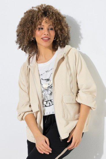 Ulla Popken 852802 Chaqueta de pana Blanco roto - Chaquetas - Chaquetas para mujer en tallas grandes