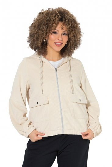 Ulla Popken 852802 Chaqueta de pana Blanco roto - Chaquetas - Chaquetas para mujer en tallas grandes