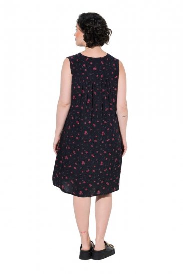 Ulla Popken 852824 Vestido de flores Negro - Vestidos de verano - Vestidos de verano tallas grandes