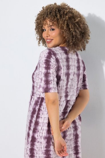 Ulla Popken 852854 Vestido midi de rayas Marrón - Vestidos midi - Vestidos midi de talla grande