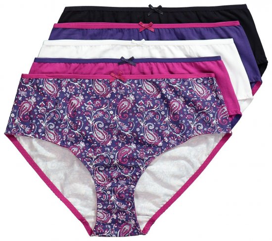Ulla Popken 852935 Bragas de flores pack de 5 Azul real - Bragas - 