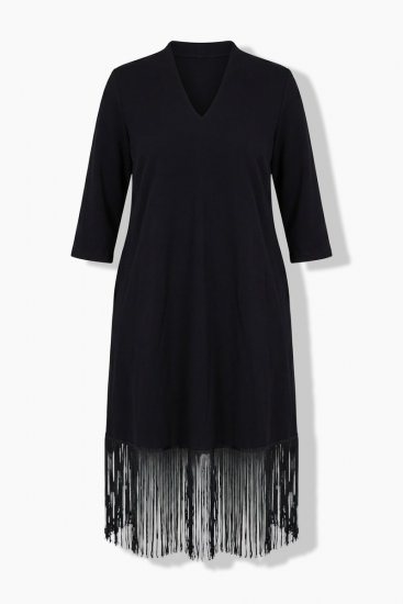 Ulla Popken 852937 Vestido de jersey Negro - Vestidos de punto jersey - 
