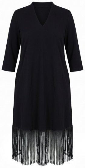 Ulla Popken 852937 Vestido de jersey Negro - Vestidos de punto jersey - 