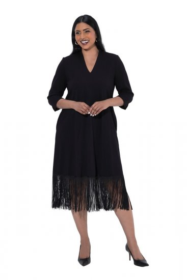 Ulla Popken 852937 Vestido de jersey Negro - Vestidos de punto jersey - 