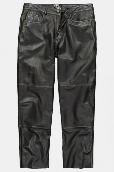 JP1880 853066 Pantalón de piel con bolsillos traseros grandes Negro - Pantalones de cuero para hombre en tallas grandes - Pantalones de cuero tallas grandes