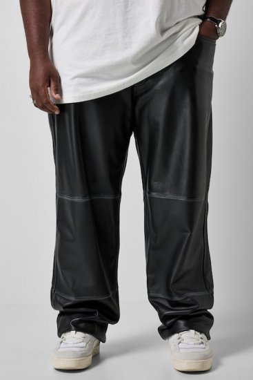 JP1880 853066 Pantalón de piel con bolsillos traseros grandes Negro - Pantalones de cuero para hombre en tallas grandes - Pantalones de cuero tallas grandes
