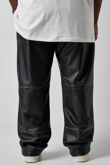 JP1880 853066 Pantalón de piel con bolsillos traseros grandes Negro - Pantalones de cuero para hombre en tallas grandes - Pantalones de cuero tallas grandes