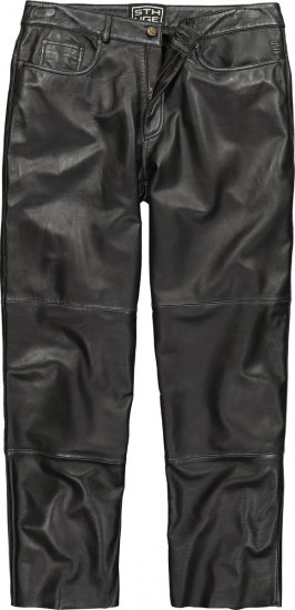 JP1880 853066 Pantalón de piel con bolsillos traseros grandes Negro - Pantalones de cuero para hombre en tallas grandes - Pantalones de cuero tallas grandes