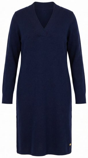 Ulla Popken 853077 Vestido de punto de manga larga Azul marino - Vestidos de punto - 