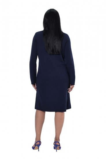 Ulla Popken 853077 Vestido de punto de manga larga Azul marino - Vestidos de punto - 