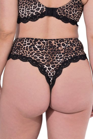 Ulla Popken 853106 Tangas con estampado animal Negro - Bragas - 