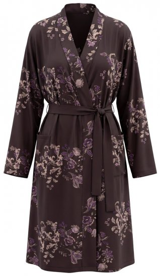 Ulla Popken 853204 Albornoz de flores Marrón - Batas & albornoces - 